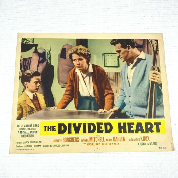 The Divided Heart 1955 Lobby Card Movie Poster Cornell Borchers Yvonne Mitchell - Picture 1 of 6